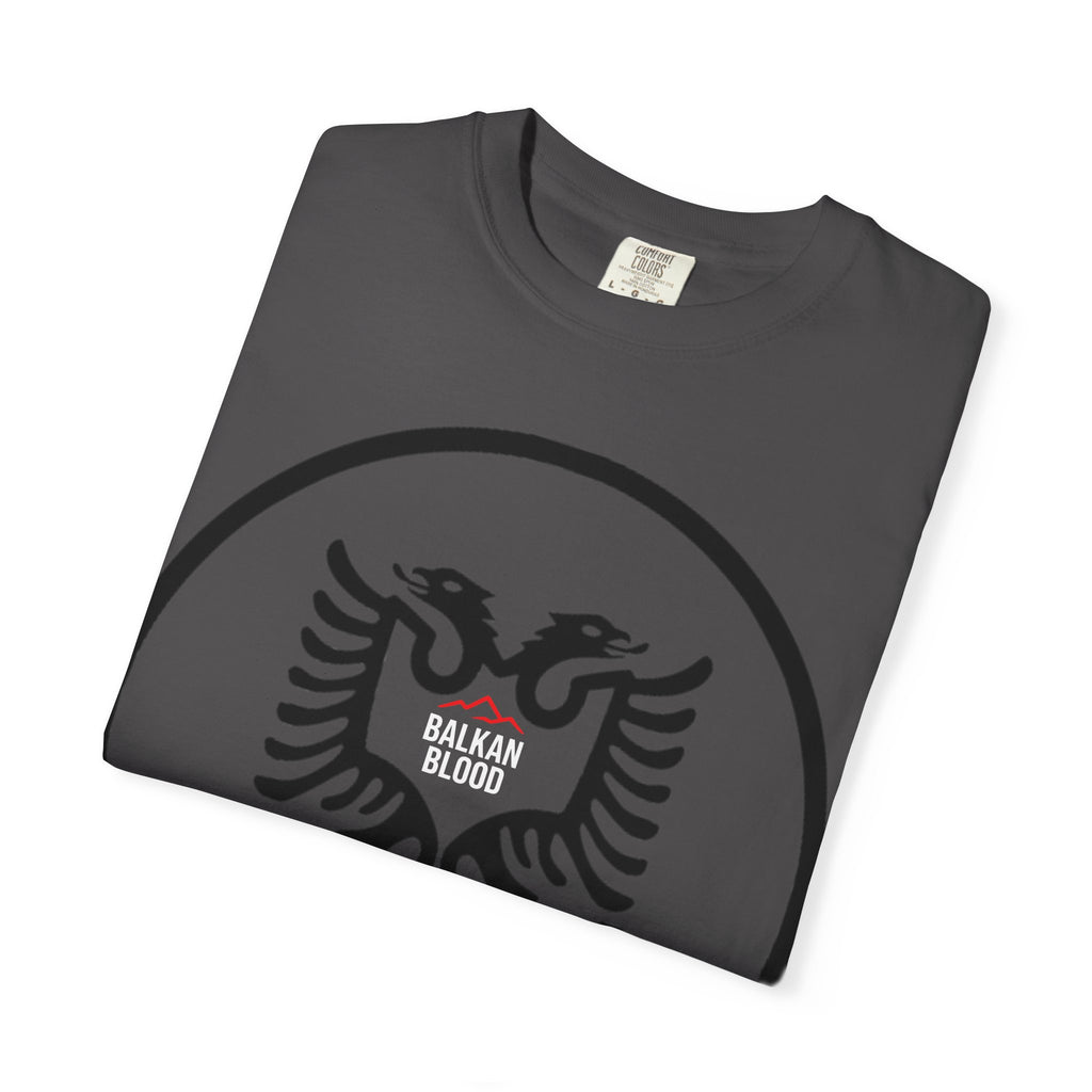 Albanian Balkan Heritage T-Shirt - Unisex Garment-Dyed Tee, Albania Pride Apparel, Cultural Gift, Travel Souvenir, Festival Wear