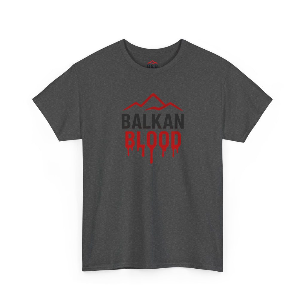 Balkan Blood T-Shirt — Heritage Graphic Tee with Multilingual “Blood” Back Print