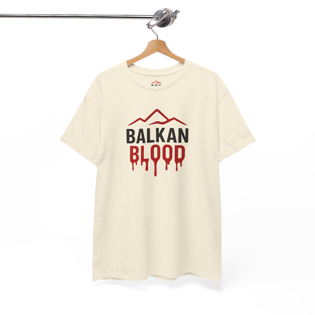 Balkan Blood T-Shirt — Heritage Graphic Tee with Multilingual “Blood” Back Print