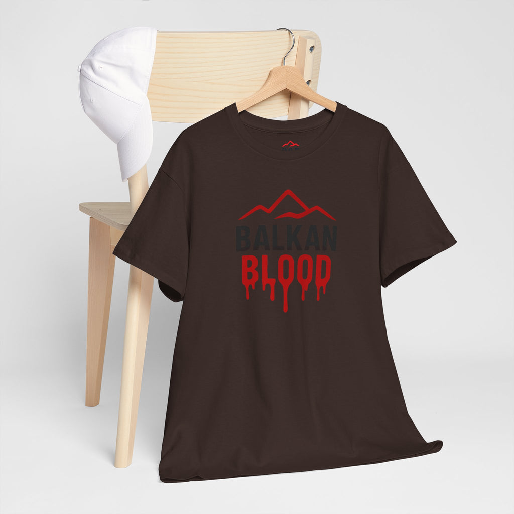 Balkan Blood T-Shirt — Heritage Graphic Tee with Multilingual “Blood” Back Print