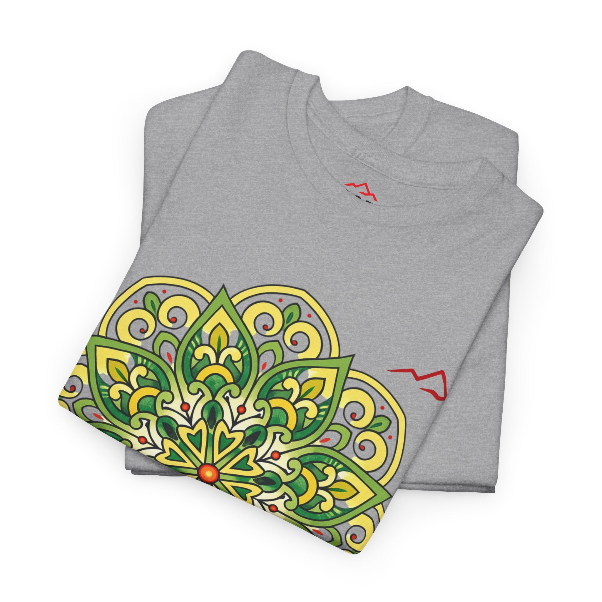 Balkan Blood Graphic Tee — Green Mandala Front & Drip Logo Back