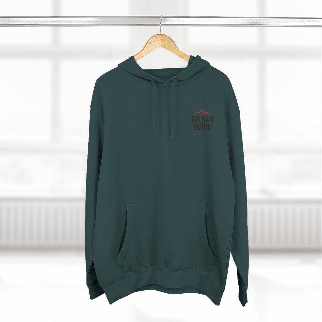 Balkan Blood Hoodie - Cozy Fleece Sweatshirt for Outdoor Adventures, Gifts for Nature Lovers, Hiking, Travel, Casual Wear