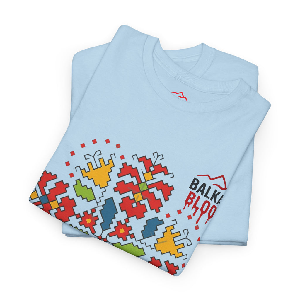 Balkan Blood Unisex Heavy Cotton Tee, Balkan Emrodery