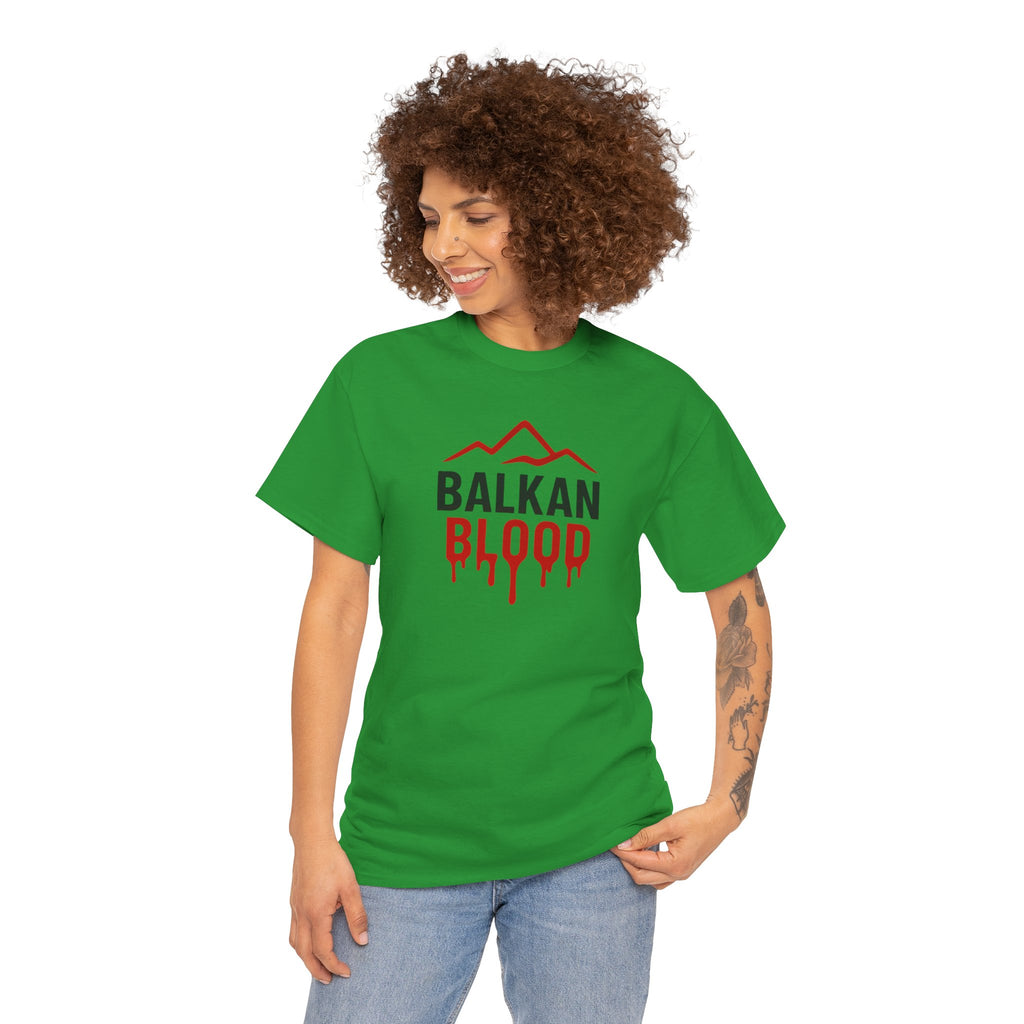 Balkan Blood T-Shirt — Heritage Graphic Tee with Multilingual “Blood” Back Print