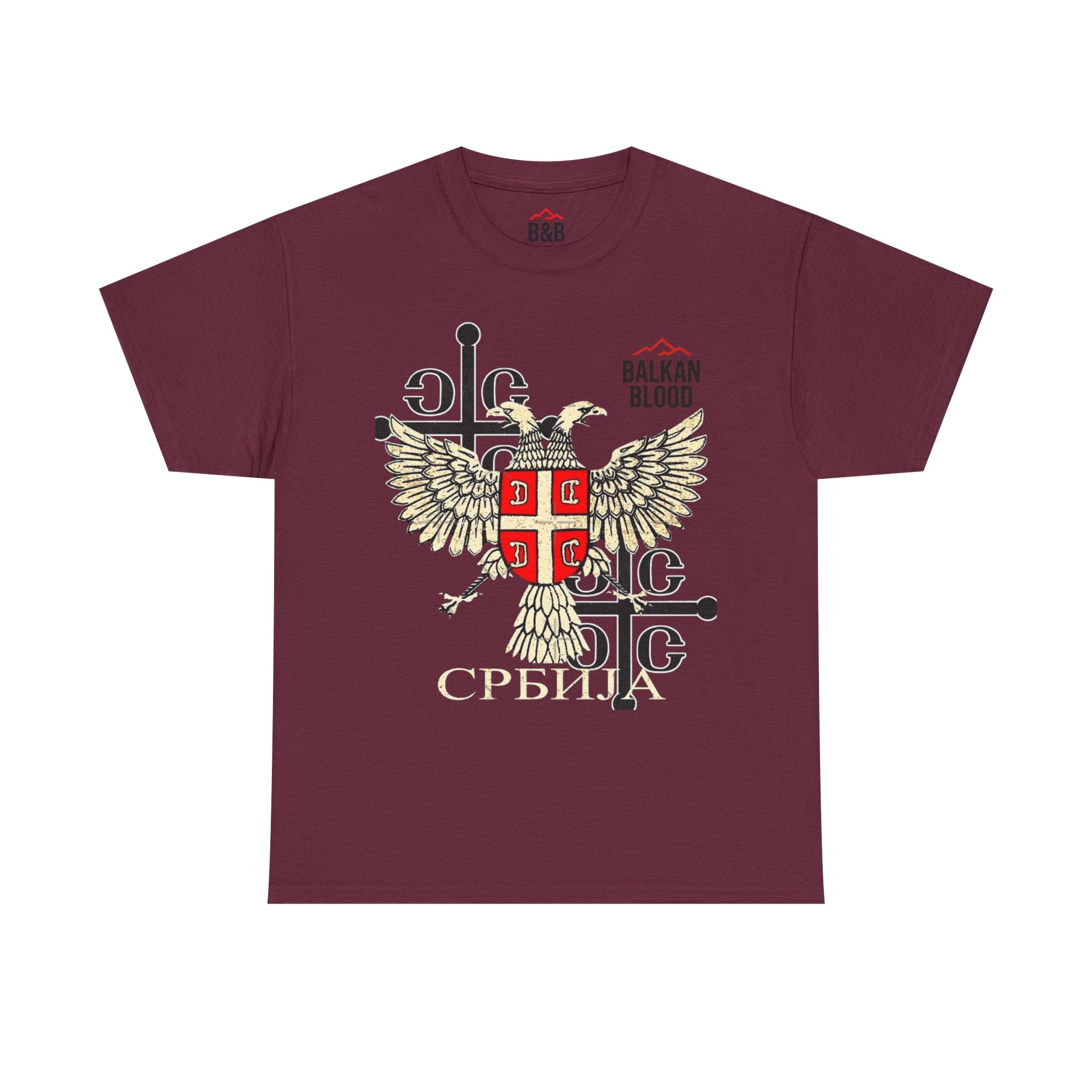 Serbian Heritage Tee, Balkan Blood Shirt, Unisex Cotton T-shirt, Cultural Pride Wear, Travel-inspired Apparel