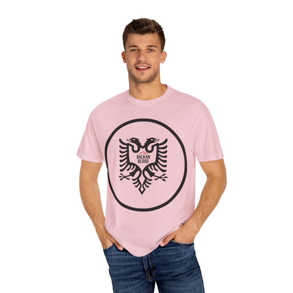 Albanian Balkan Heritage T-Shirt - Unisex Garment-Dyed Tee, Albania Pride Apparel, Cultural Gift, Travel Souvenir, Festival Wear
