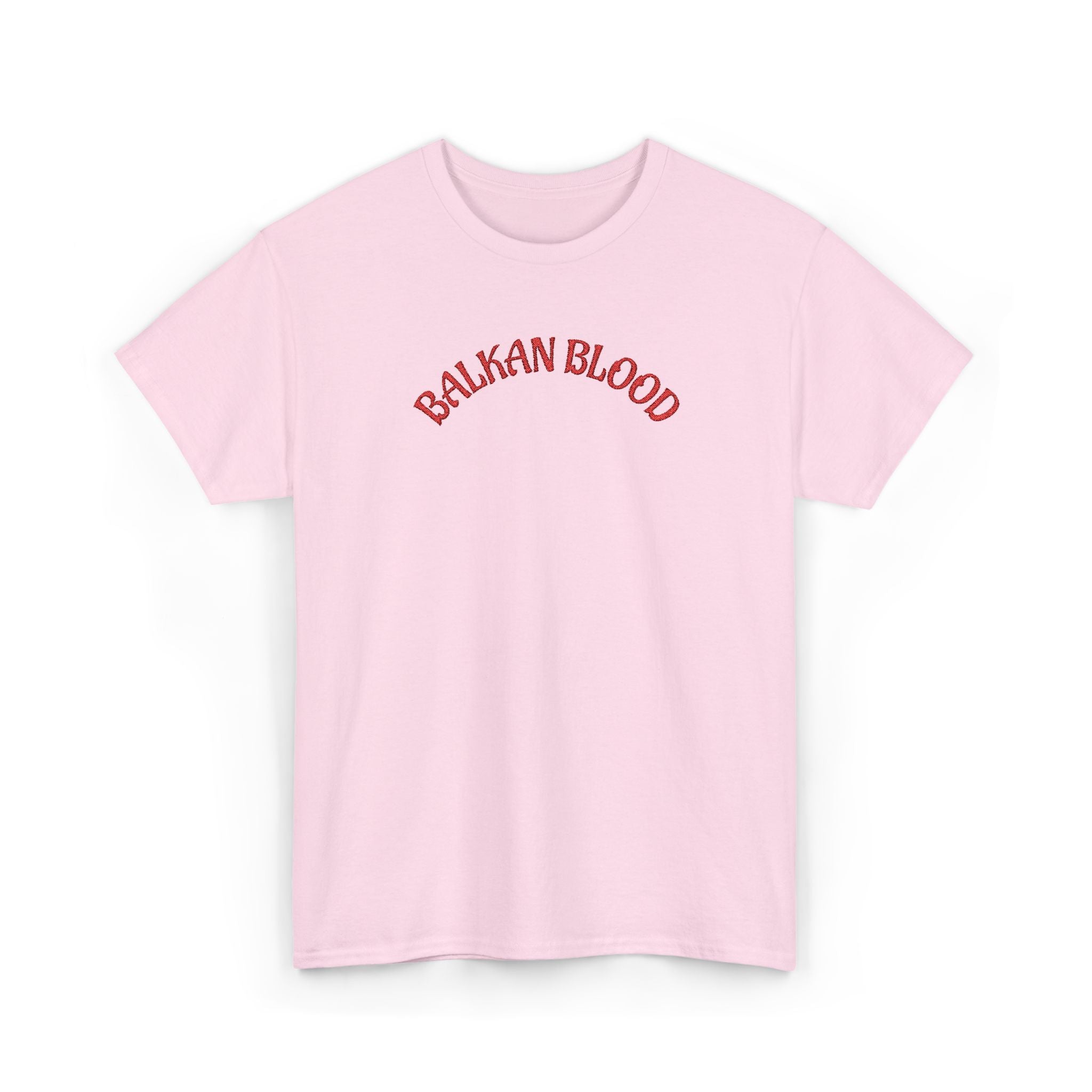 Embroidery Balkan Blood T‑Shirt — Red Arch Logo