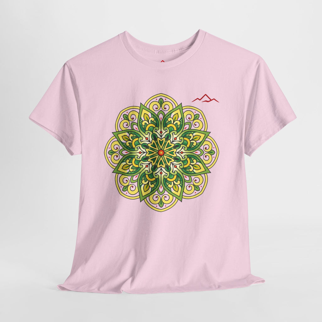 Balkan Blood Graphic Tee — Green Mandala Front & Drip Logo Back