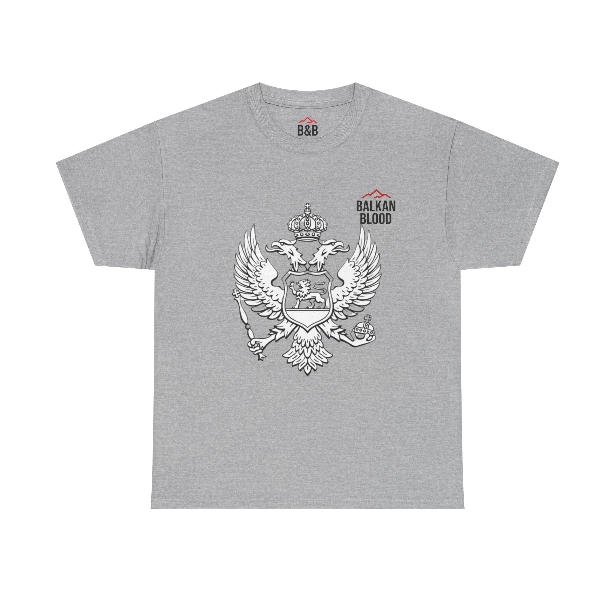 Montenegro/Balkan Blood Unisex Heavy Cotton Tee, Vintage Style Shirt, Graphic Tee, Travel Souvenir, Gift for Heritage Lovers