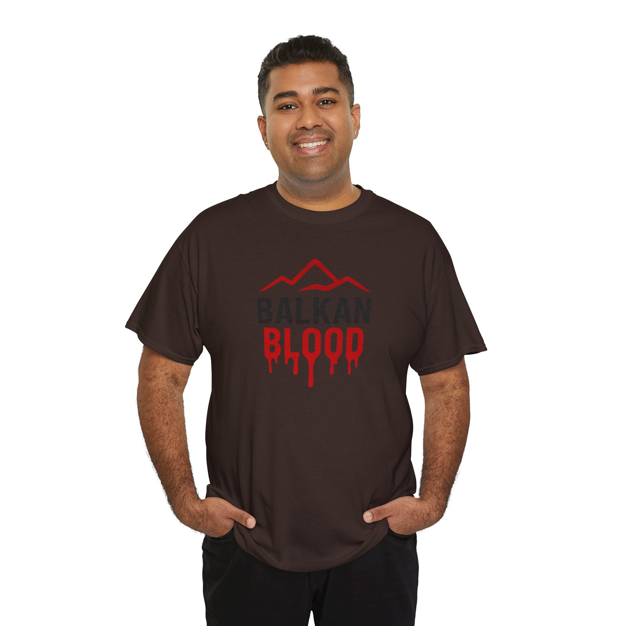 Balkan Blood T-Shirt — Heritage Graphic Tee with Multilingual “Blood” Back Print