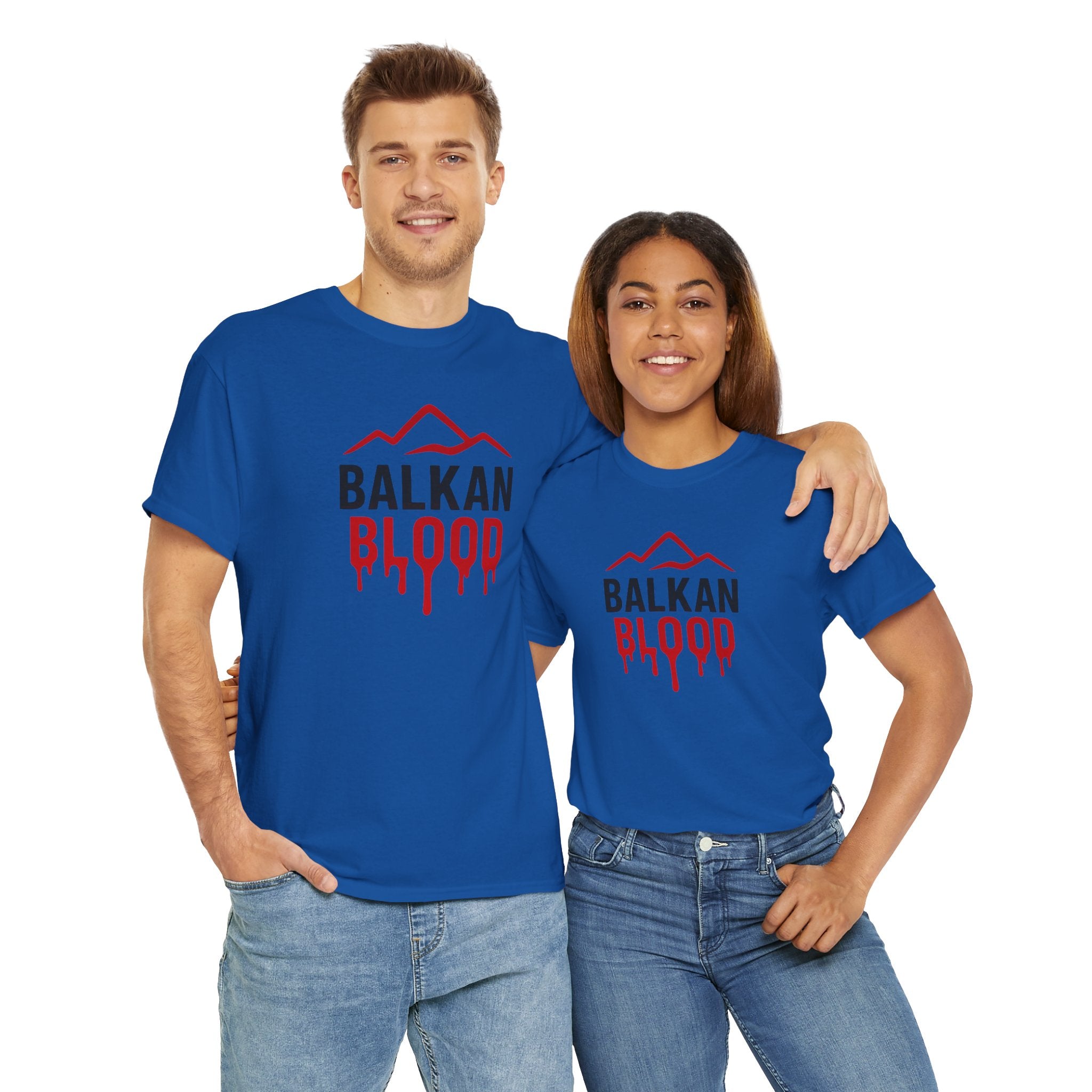 Balkan Blood T-Shirt — Heritage Graphic Tee with Multilingual “Blood” Back Print