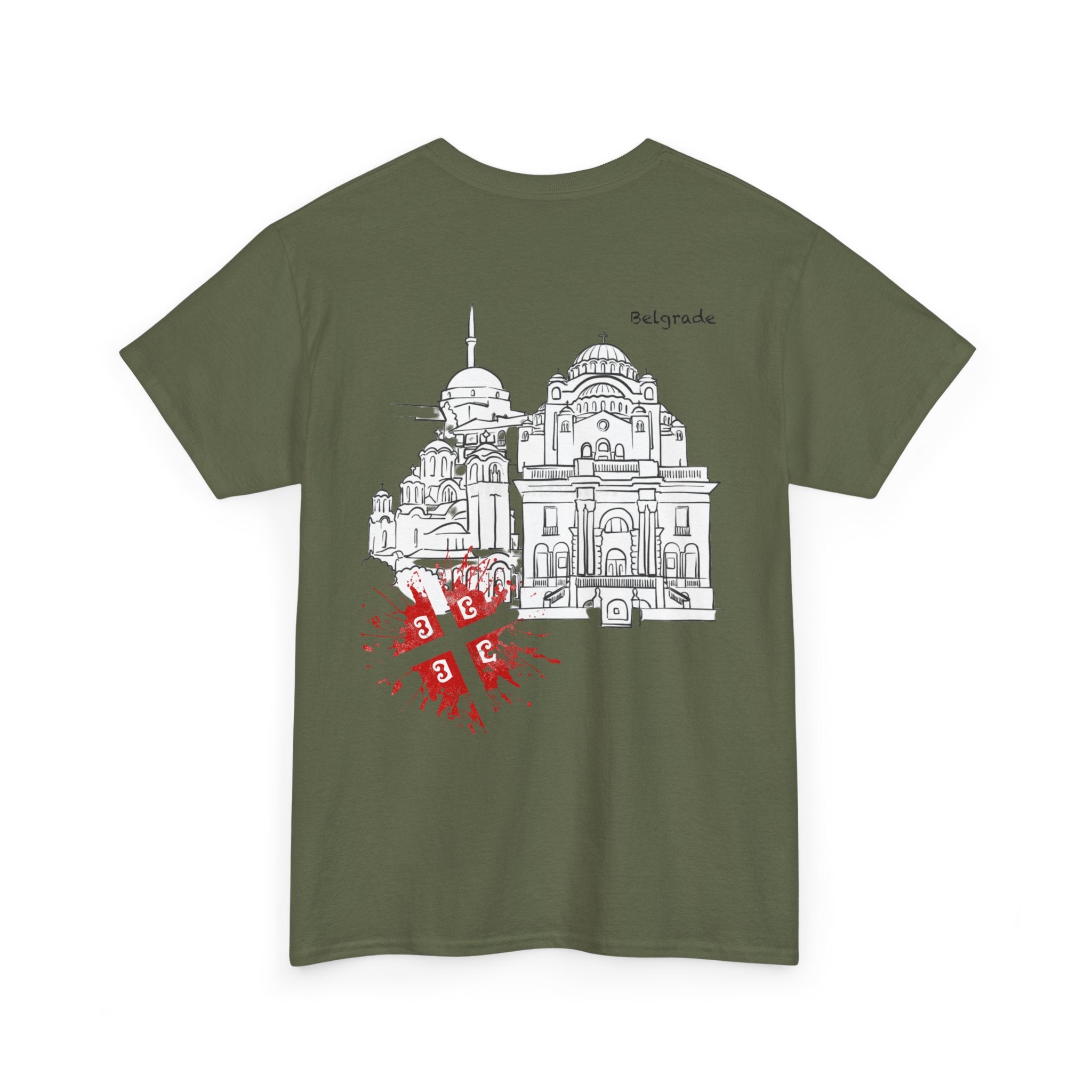 Serbian Heritage Tee, Balkan Blood Shirt, Unisex Cotton T-shirt, Cultural Pride Wear, Travel-inspired Apparel