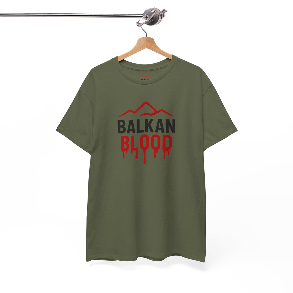 Balkan Blood T-Shirt — Heritage Graphic Tee with Multilingual “Blood” Back Print