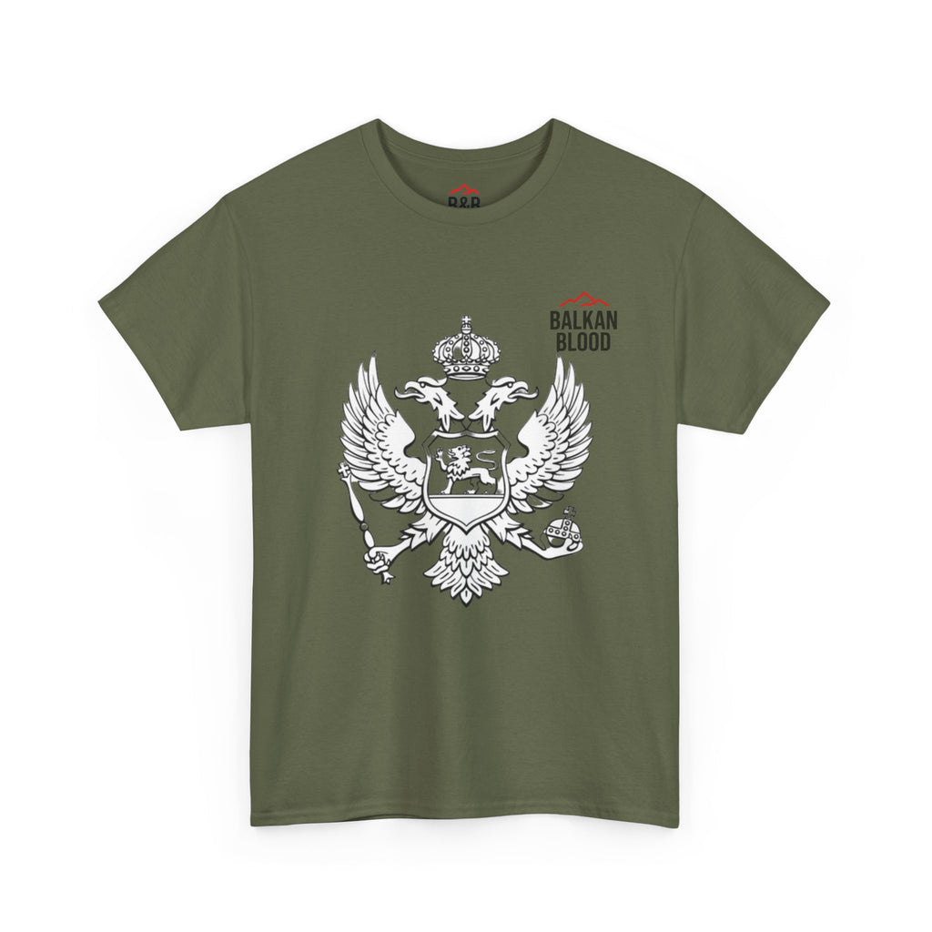 Montenegro/Balkan Blood Unisex Heavy Cotton Tee, Vintage Style Shirt, Graphic Tee, Travel Souvenir, Gift for Heritage Lovers