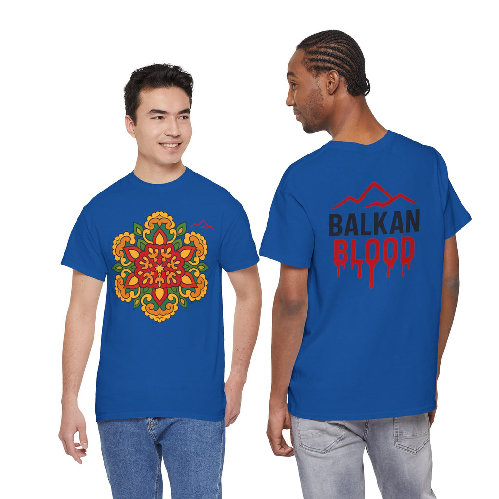 Balkan Blood T‑Shirt — Traditional Balkan Floral Medallion