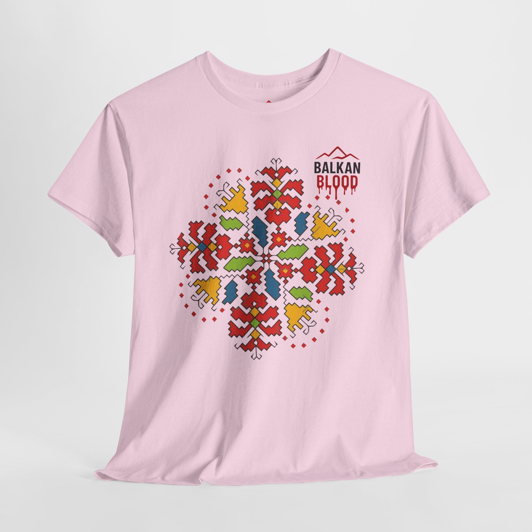Balkan Blood Unisex Heavy Cotton Tee, Balkan Emrodery