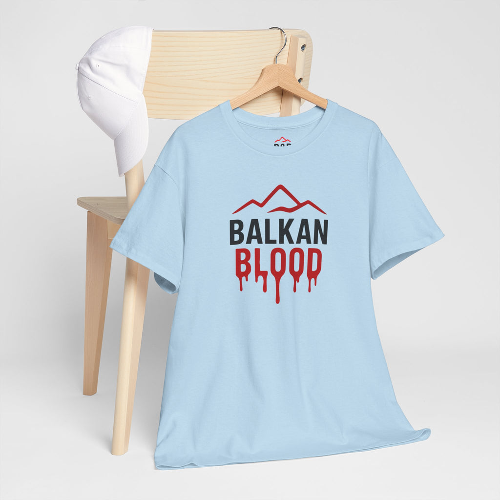 Balkan Blood T-Shirt — Heritage Graphic Tee with Multilingual “Blood” Back Print