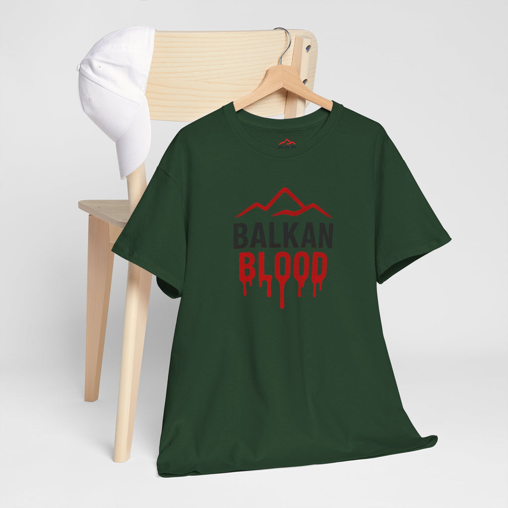 Balkan Blood T-Shirt — Heritage Graphic Tee with Multilingual “Blood” Back Print
