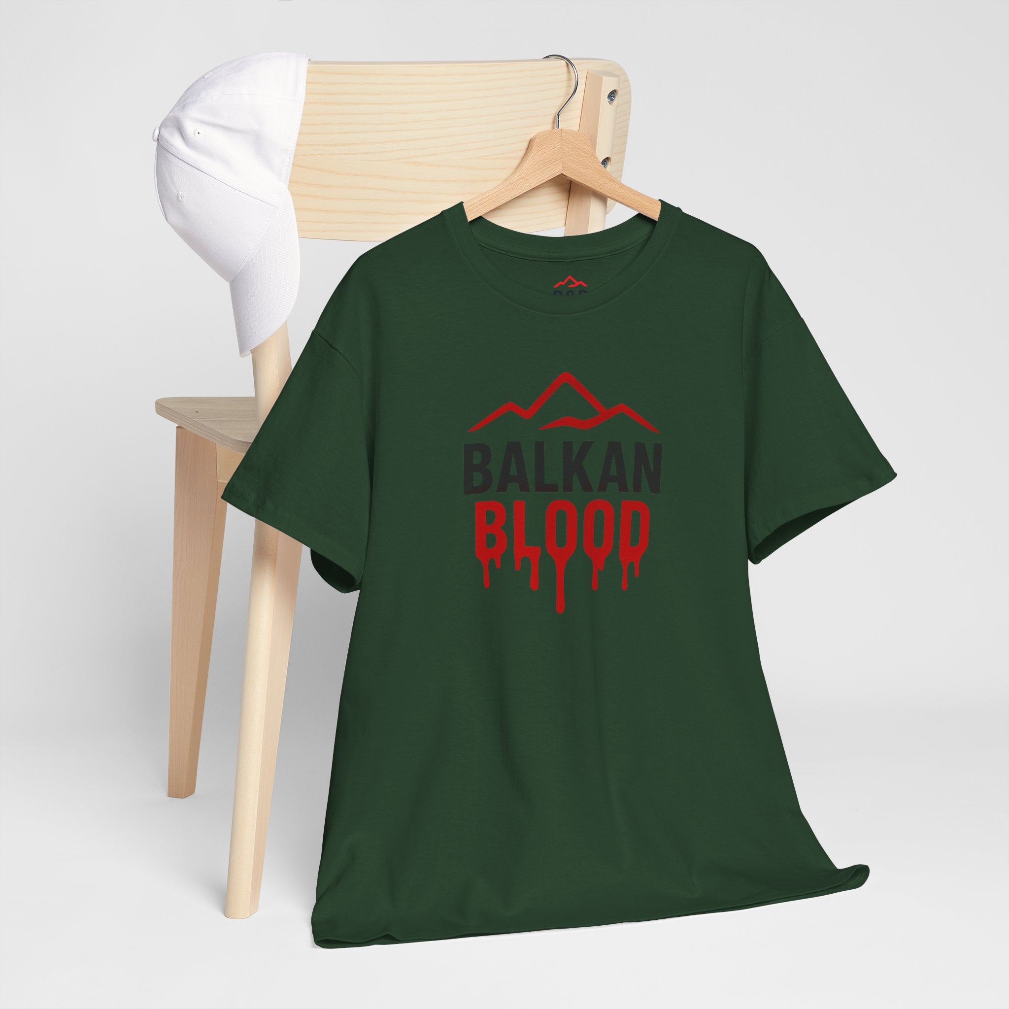 Balkan Blood T-Shirt — Heritage Graphic Tee with Multilingual “Blood” Back Print