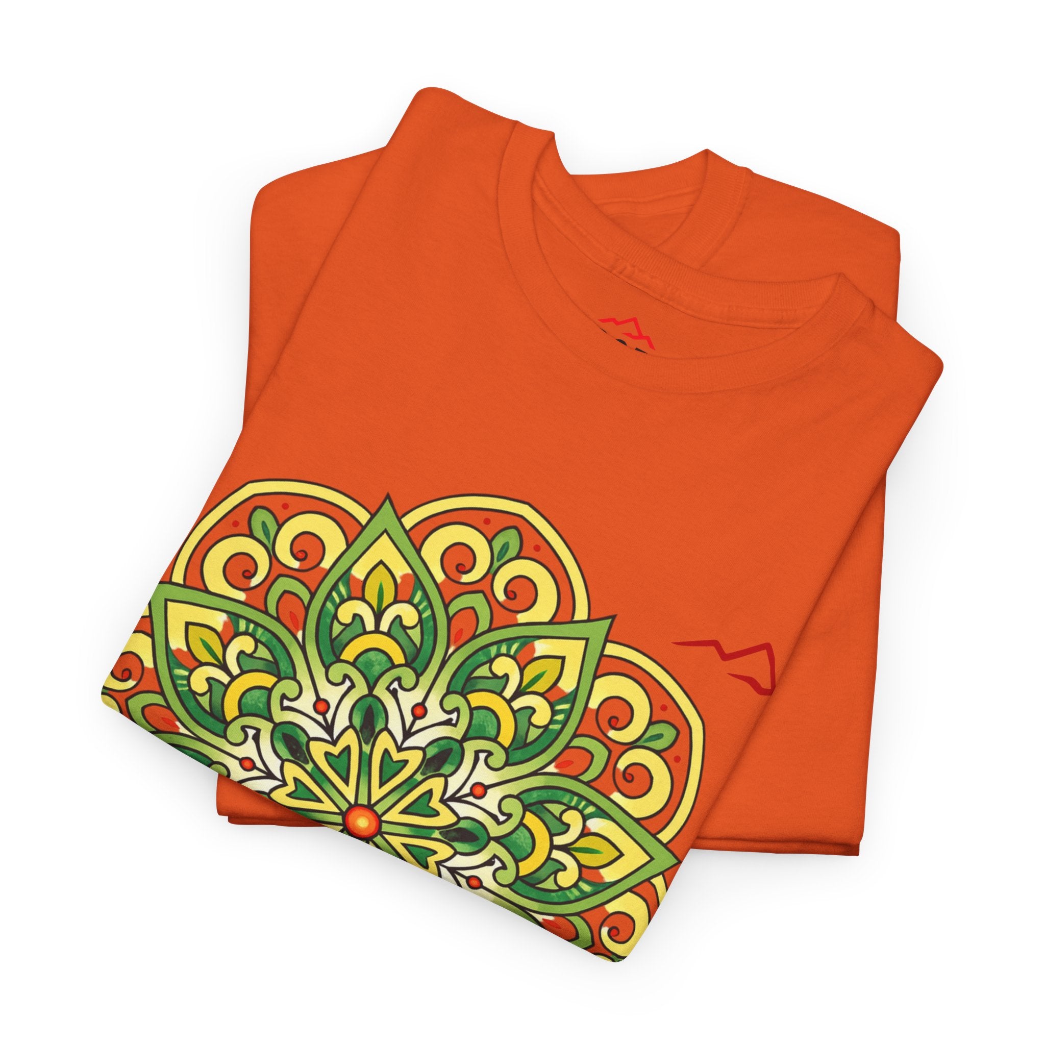 Balkan Blood Graphic Tee — Green Mandala Front & Drip Logo Back