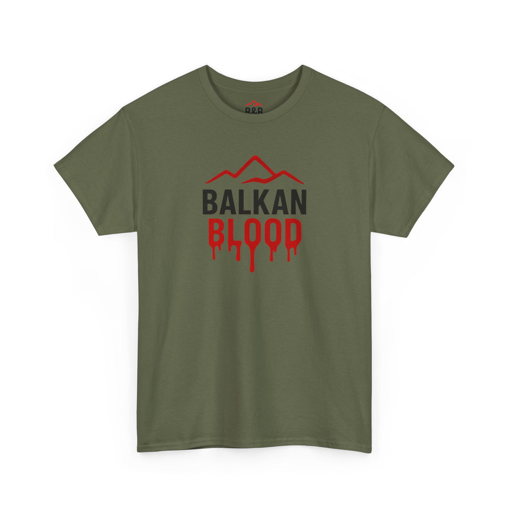 Balkan Blood T-Shirt — Heritage Graphic Tee with Multilingual “Blood” Back Print