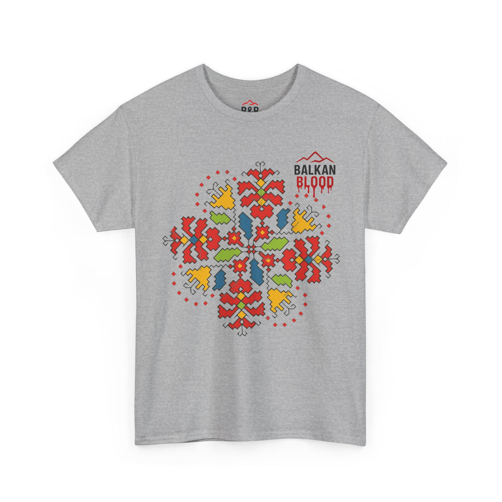 Balkan Blood Unisex Heavy Cotton Tee, Balkan Emrodery