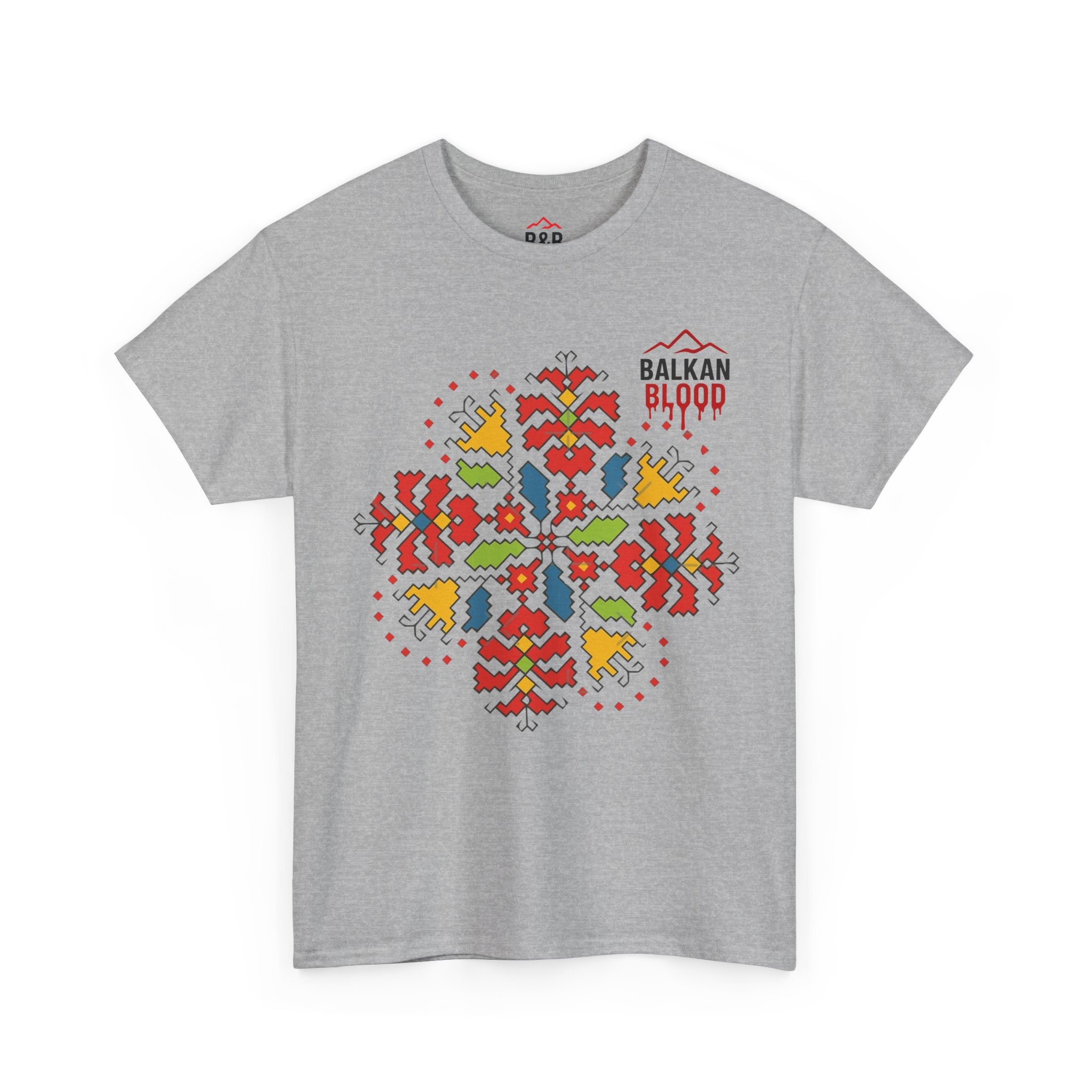 Balkan Blood Unisex Heavy Cotton Tee, Balkan Emrodery