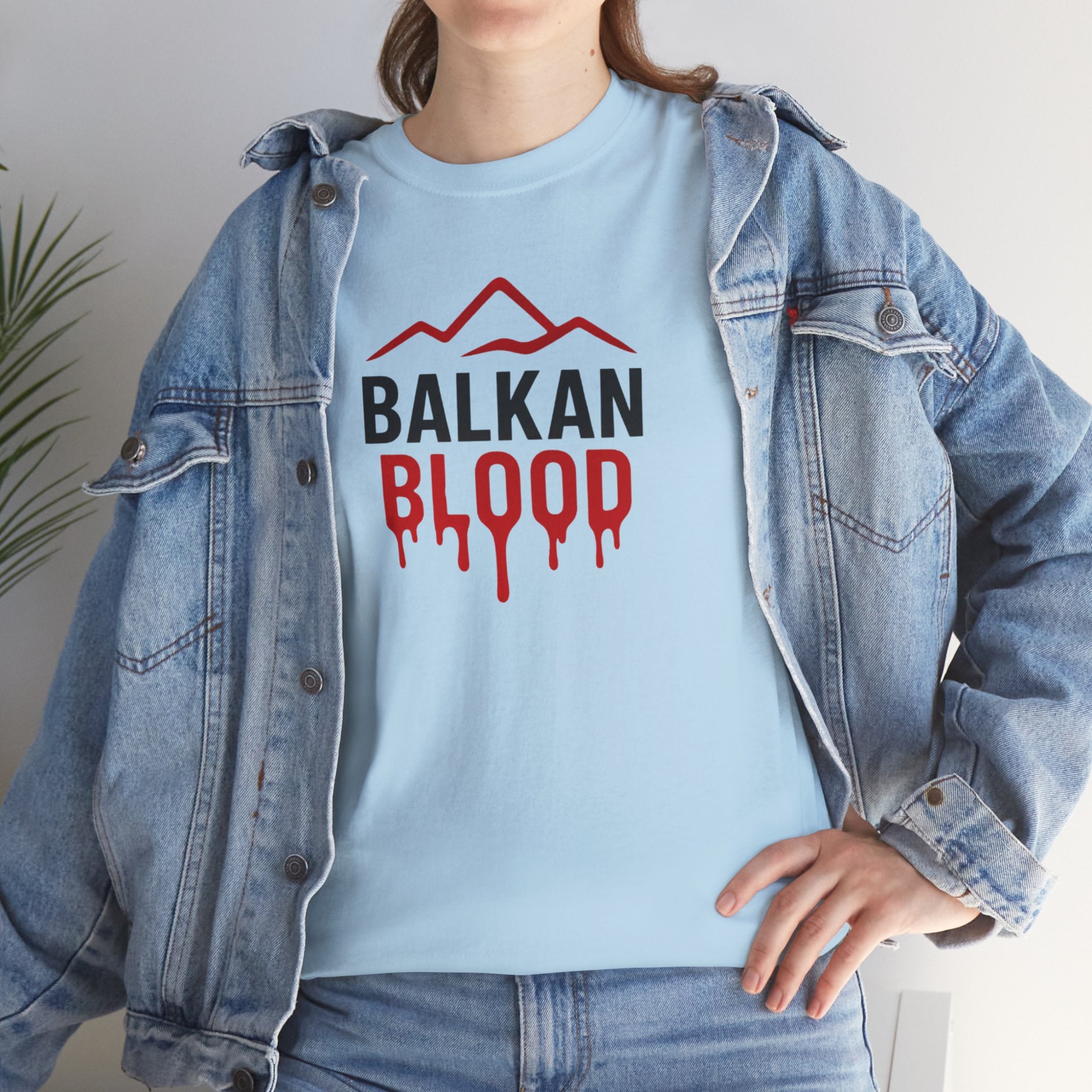 Balkan Blood T-Shirt — Heritage Graphic Tee with Multilingual “Blood” Back Print