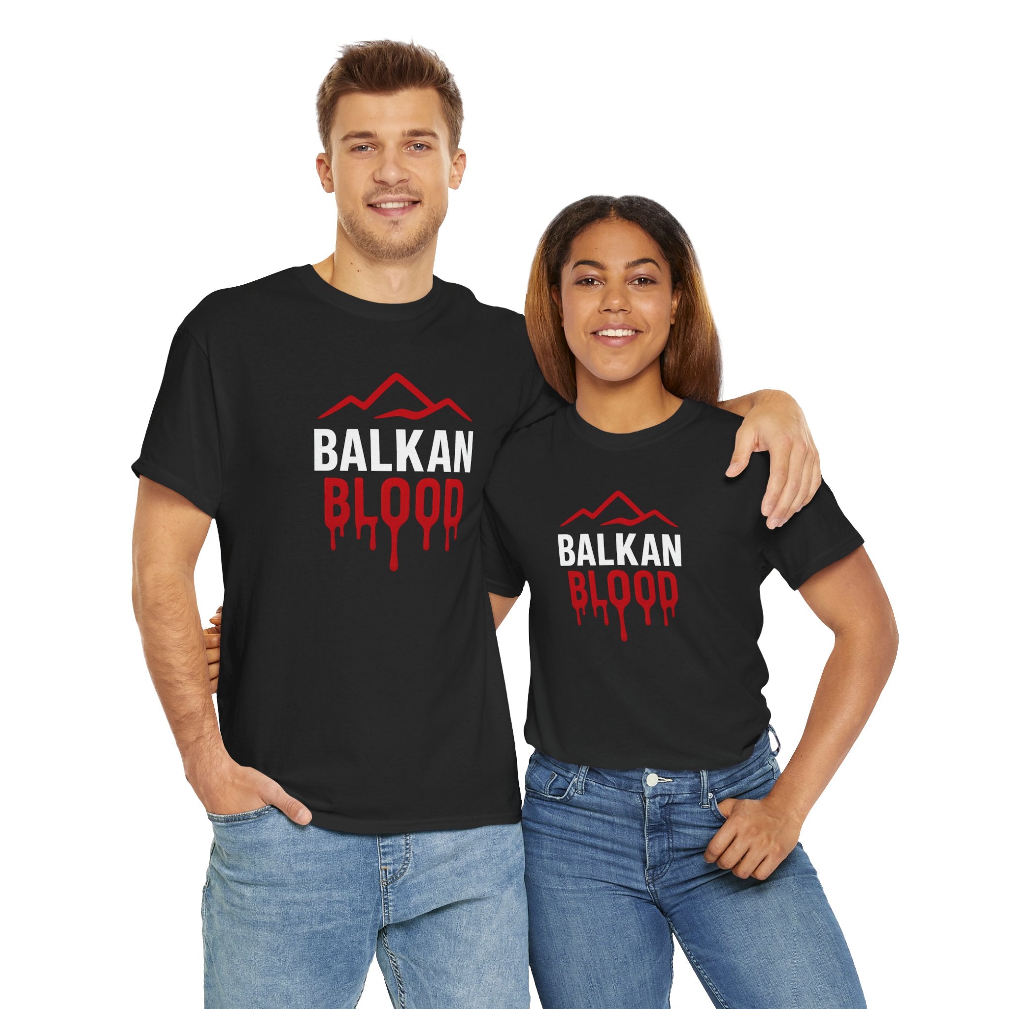 Balkan Blood T-Shirt — Heritage Graphic Tee with Multilingual “Blood” Back Print