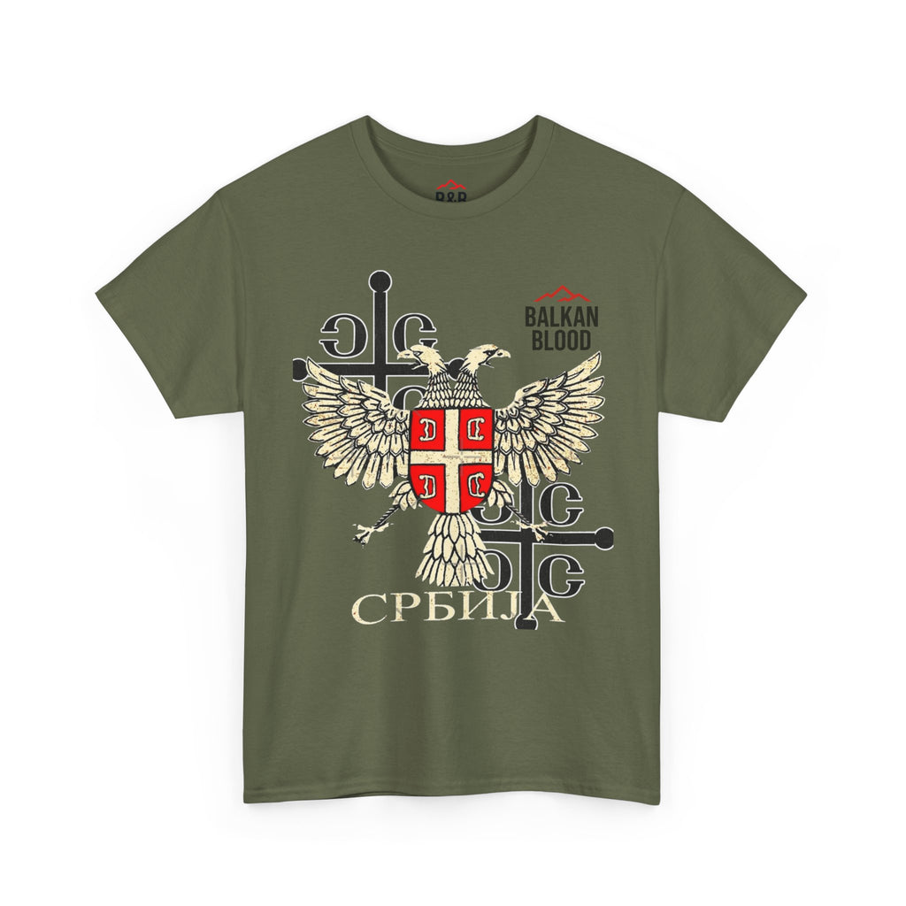 Serbian Heritage Tee, Balkan Blood Shirt, Unisex Cotton T-shirt, Cultural Pride Wear, Travel-inspired Apparel
