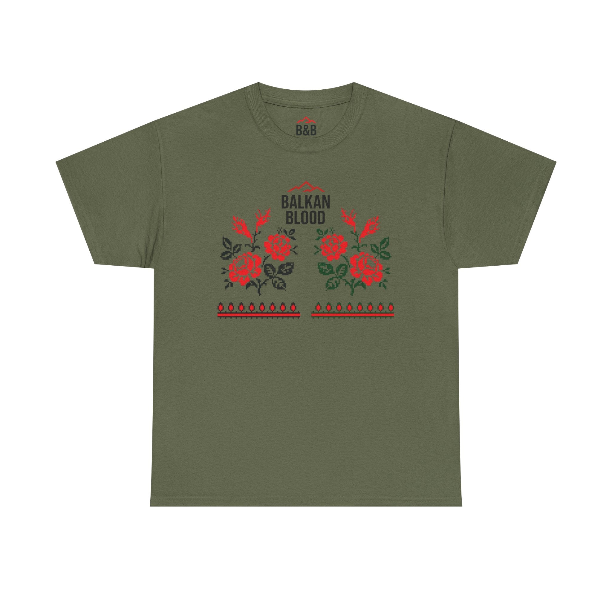 Bulgaria Balkan Blood Unisex Heavy Cotton Tee, Vintage Floral Graphic Shirt, Cultural Heritage Top, Gift for Travelers, Heritage Celebration Apparel
