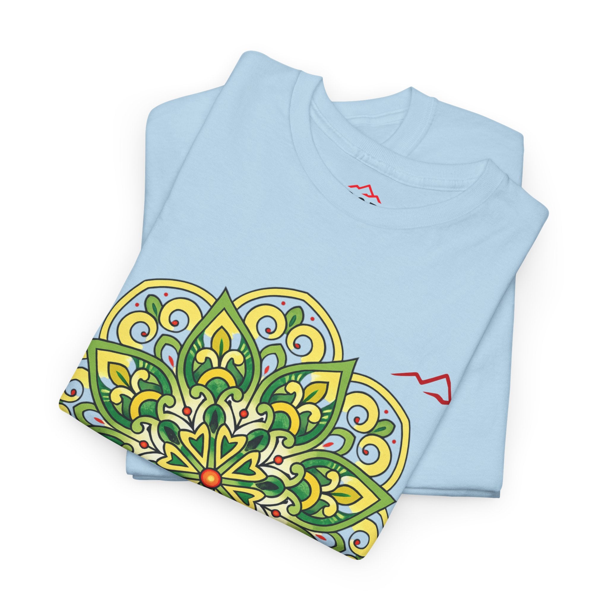 Balkan Blood Graphic Tee — Green Mandala Front & Drip Logo Back