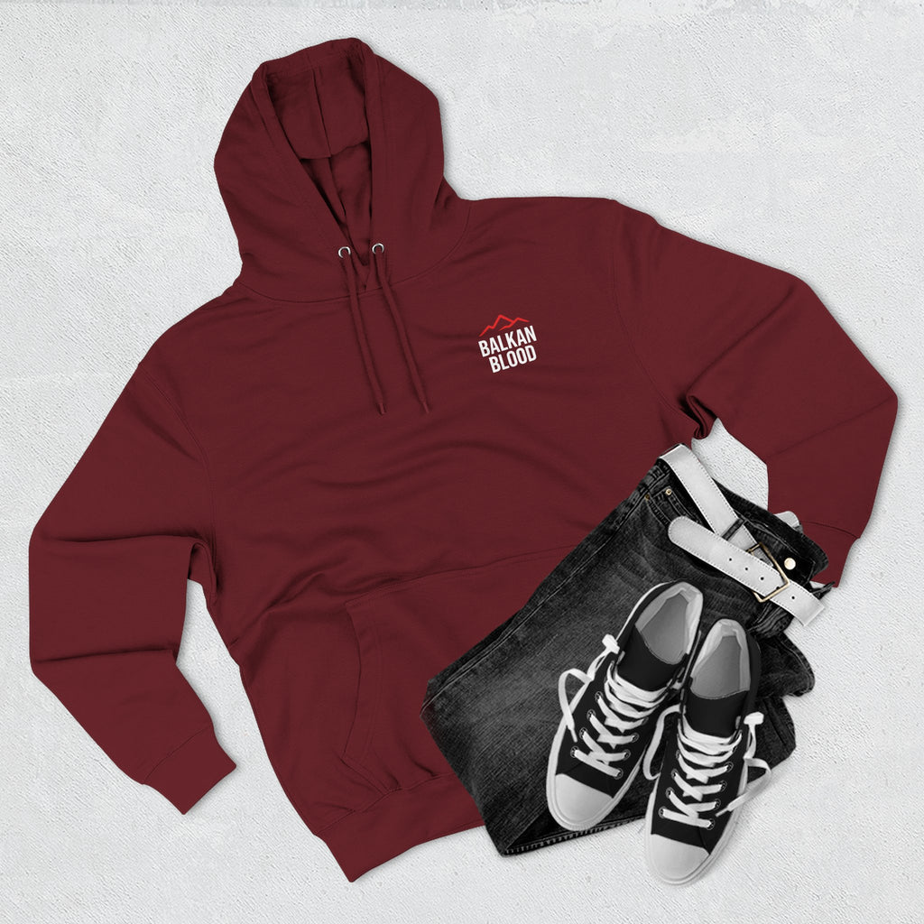 Balkan Blood Hoodie - Cozy Fleece Sweatshirt for Outdoor Adventures, Gifts for Nature Lovers, Hiking, Travel, Casual Wear