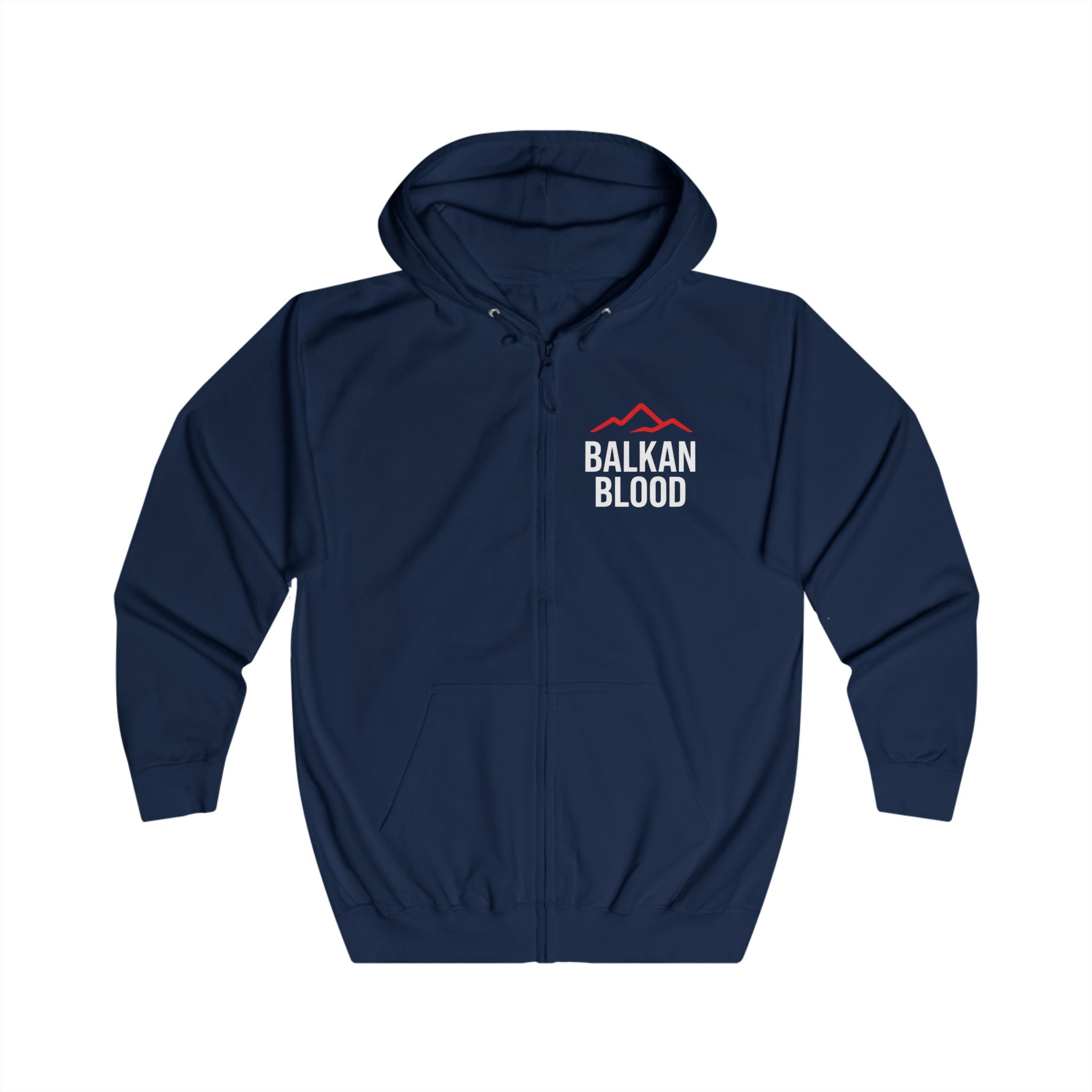Balkan Blood Unisex Full Zip Hoodie, Cozy Casual Wear for Travel Lovers, Perfect for Events, Gifts, Holidays, Outdoor Adventures