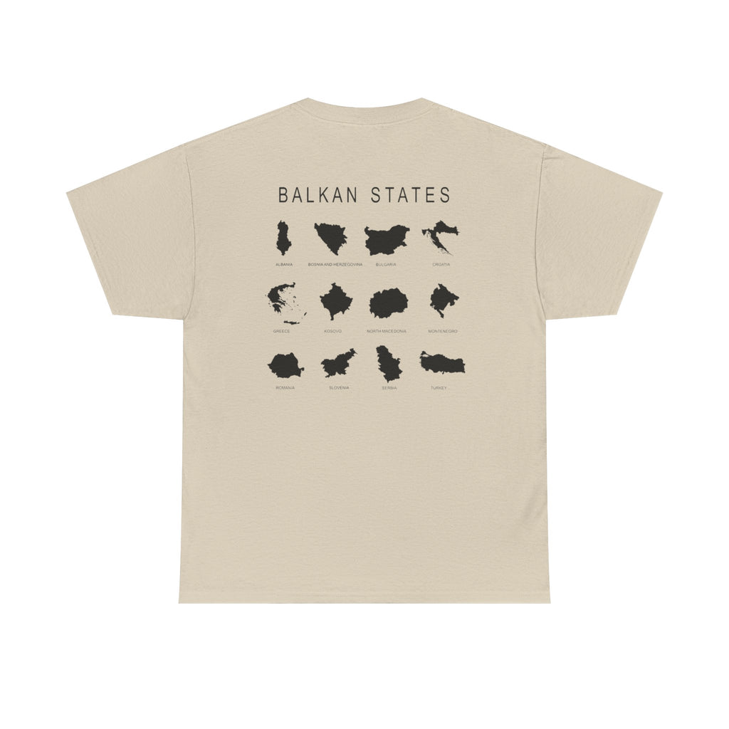 Balkan Blood Unisex Heavy Cotton Tee, Ethnic Pride Shirt, Gift for Balkans, Travel Tee, Stylish Casual Wear, Balkan States Design