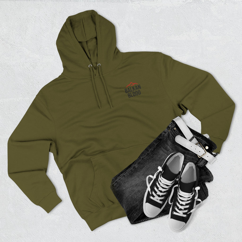 Balkan Blood Hoodie - Cozy Fleece Sweatshirt for Outdoor Adventures, Gifts for Nature Lovers, Hiking, Travel, Casual Wear