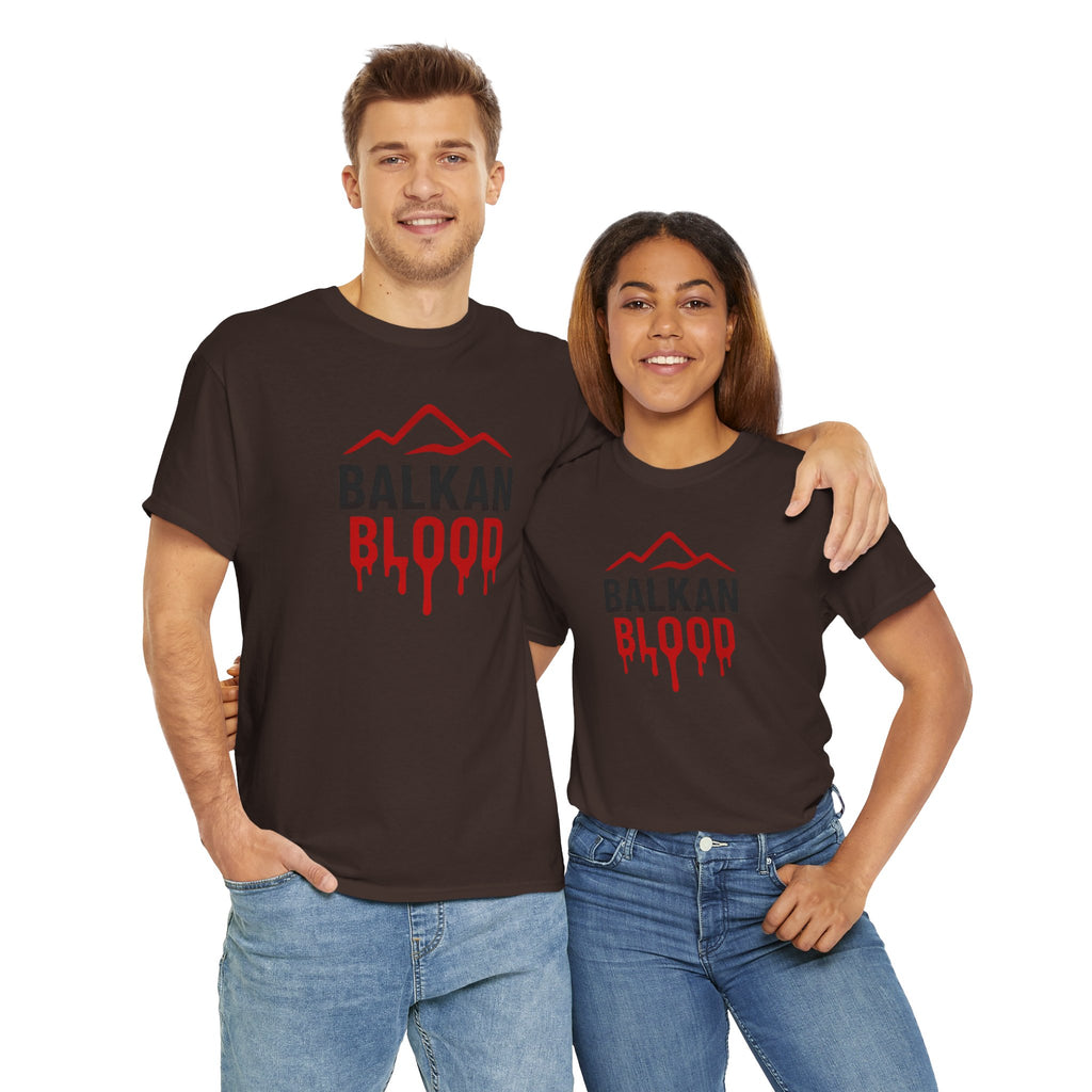 Balkan Blood T-Shirt — Heritage Graphic Tee with Multilingual “Blood” Back Print