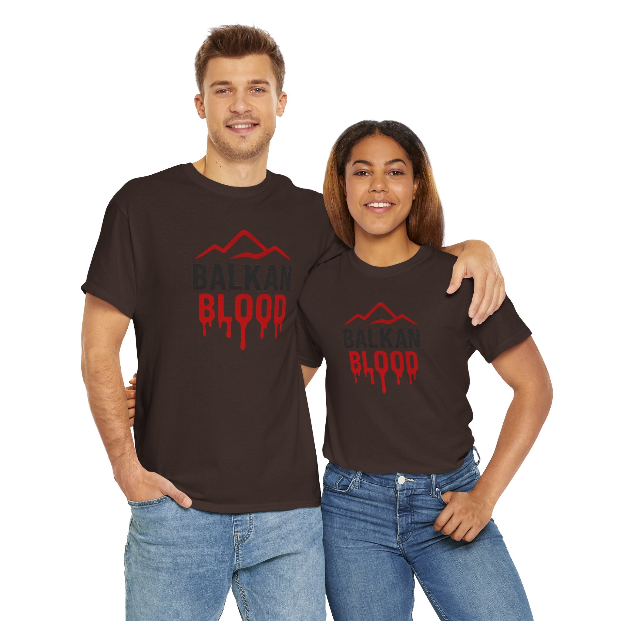 Balkan Blood T-Shirt — Heritage Graphic Tee with Multilingual “Blood” Back Print