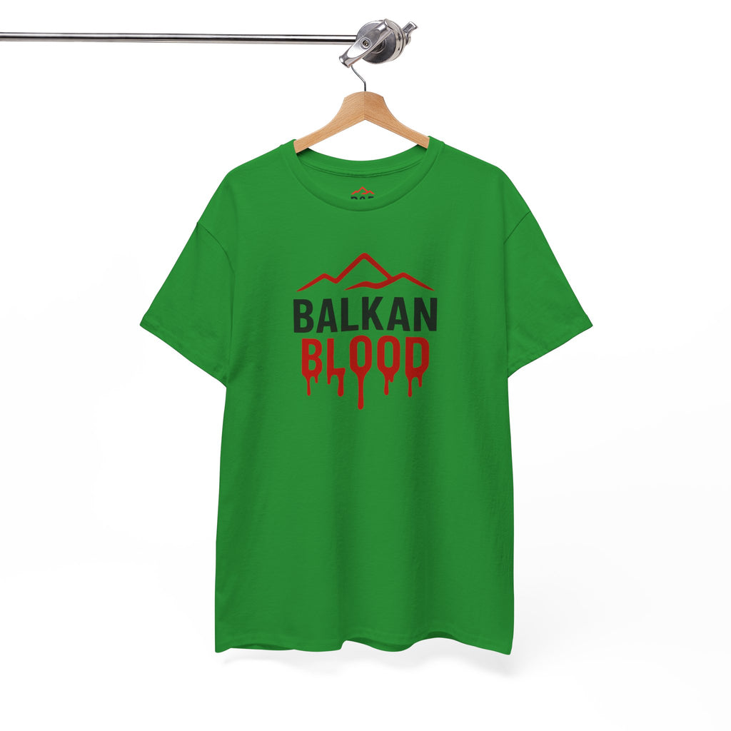 Balkan Blood T-Shirt — Heritage Graphic Tee with Multilingual “Blood” Back Print