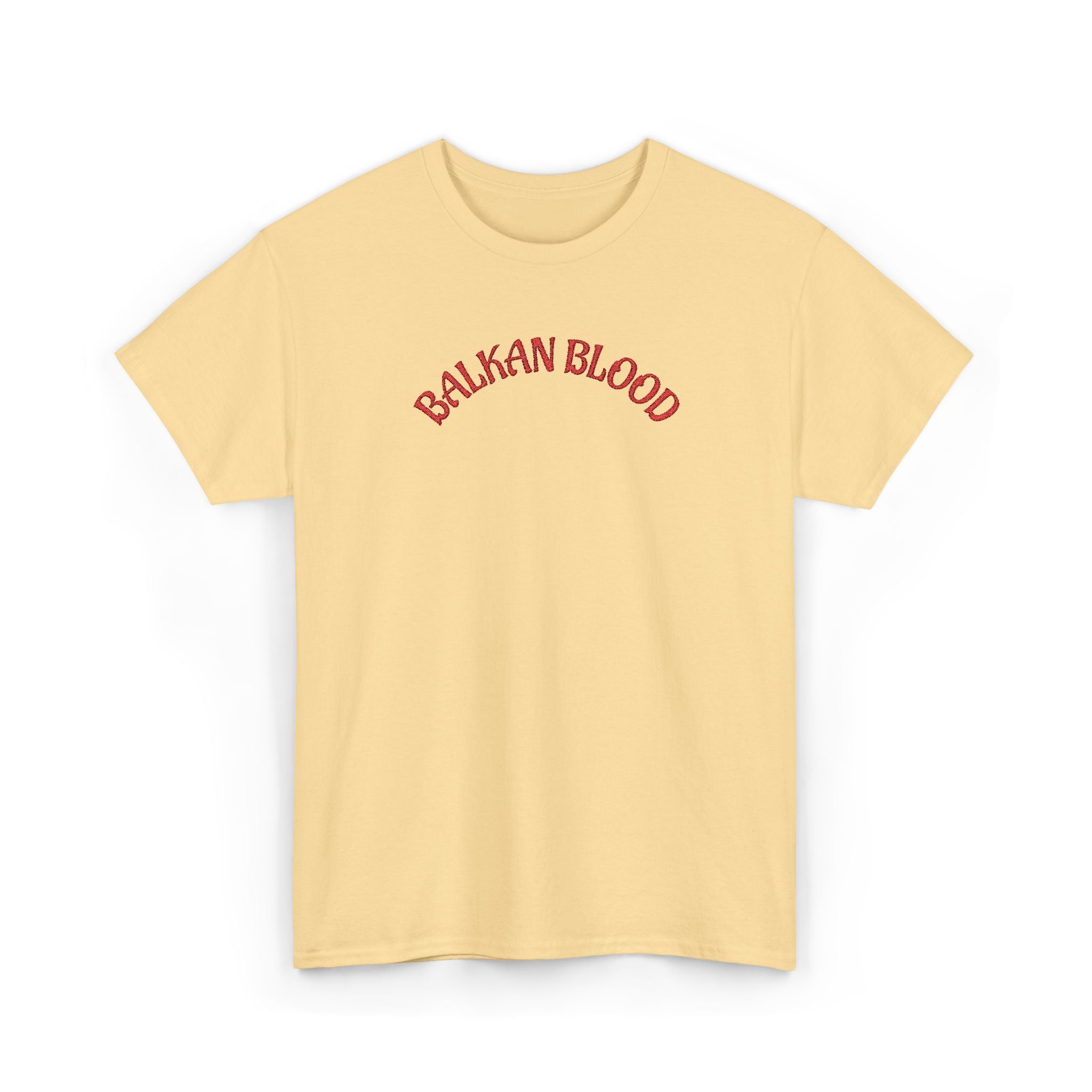 Embroidery Balkan Blood T‑Shirt — Red Arch Logo