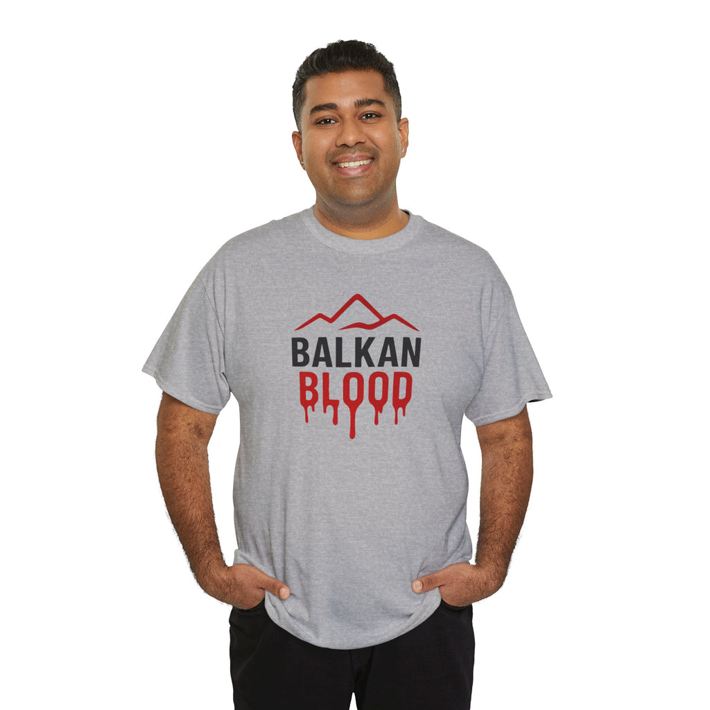 Balkan Blood T-Shirt — Heritage Graphic Tee with Multilingual “Blood” Back Print