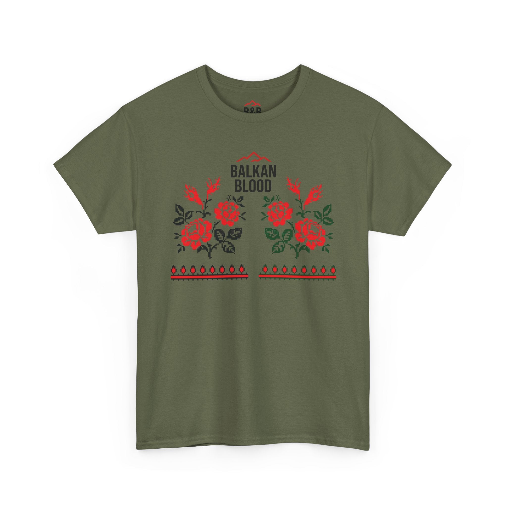 Bulgaria Balkan Blood Unisex Heavy Cotton Tee, Vintage Floral Graphic Shirt, Cultural Heritage Top, Gift for Travelers, Heritage Celebration Apparel