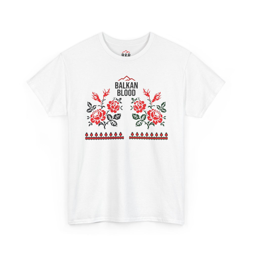 Bulgaria Balkan Blood Unisex Heavy Cotton Tee, Vintage Floral Graphic Shirt, Cultural Heritage Top, Gift for Travelers, Heritage Celebration Apparel