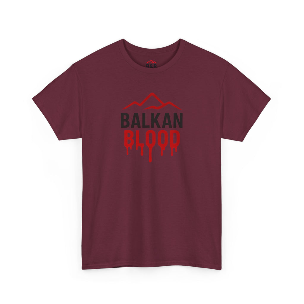 Balkan Blood T-Shirt — Heritage Graphic Tee with Multilingual “Blood” Back Print