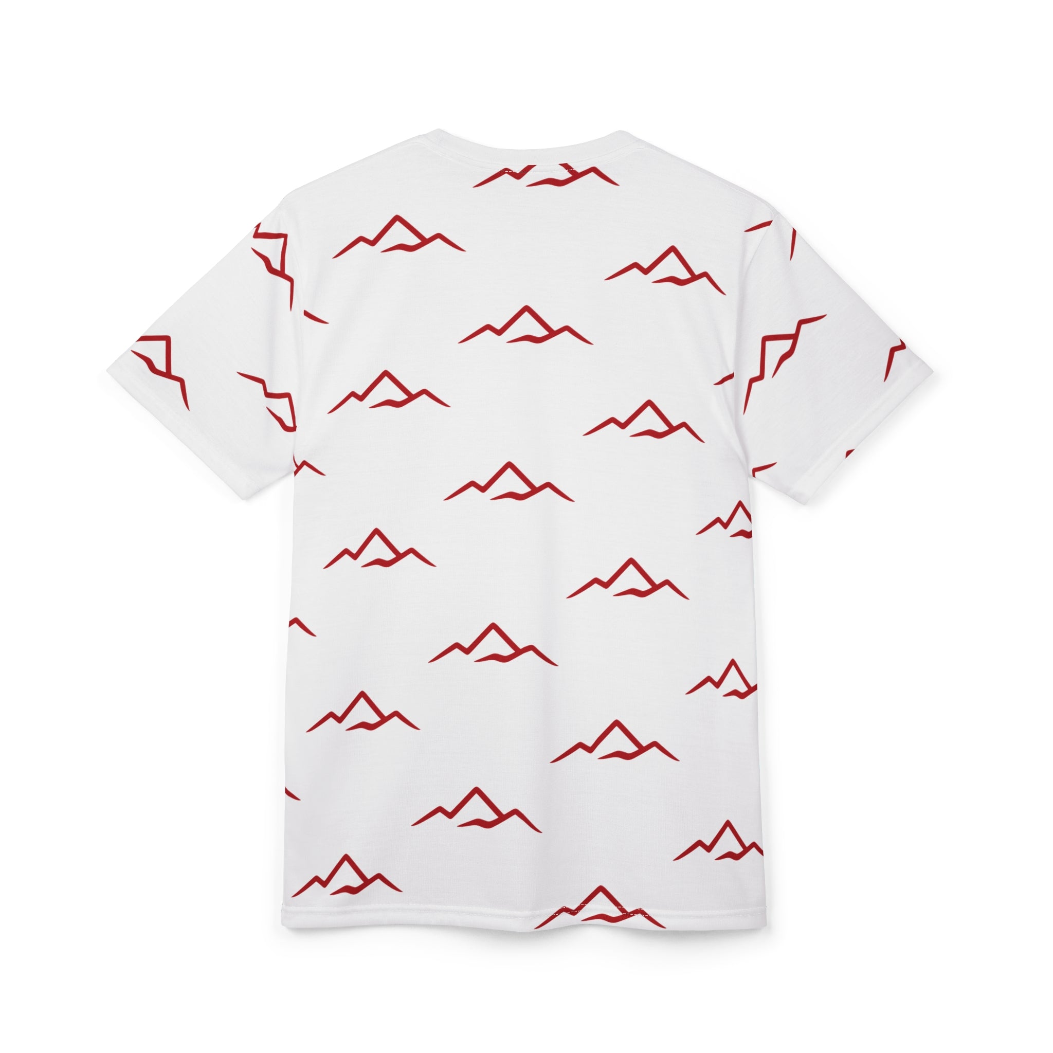 T‑Shirt — "Balkan Blood" Red Mountain Pattern All‑Over Print