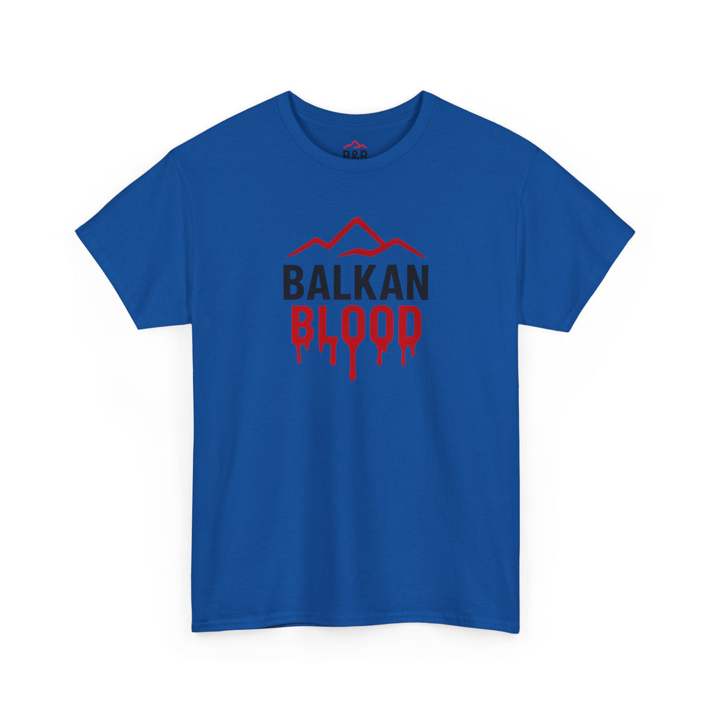 Balkan Blood T-Shirt — Heritage Graphic Tee with Multilingual “Blood” Back Print