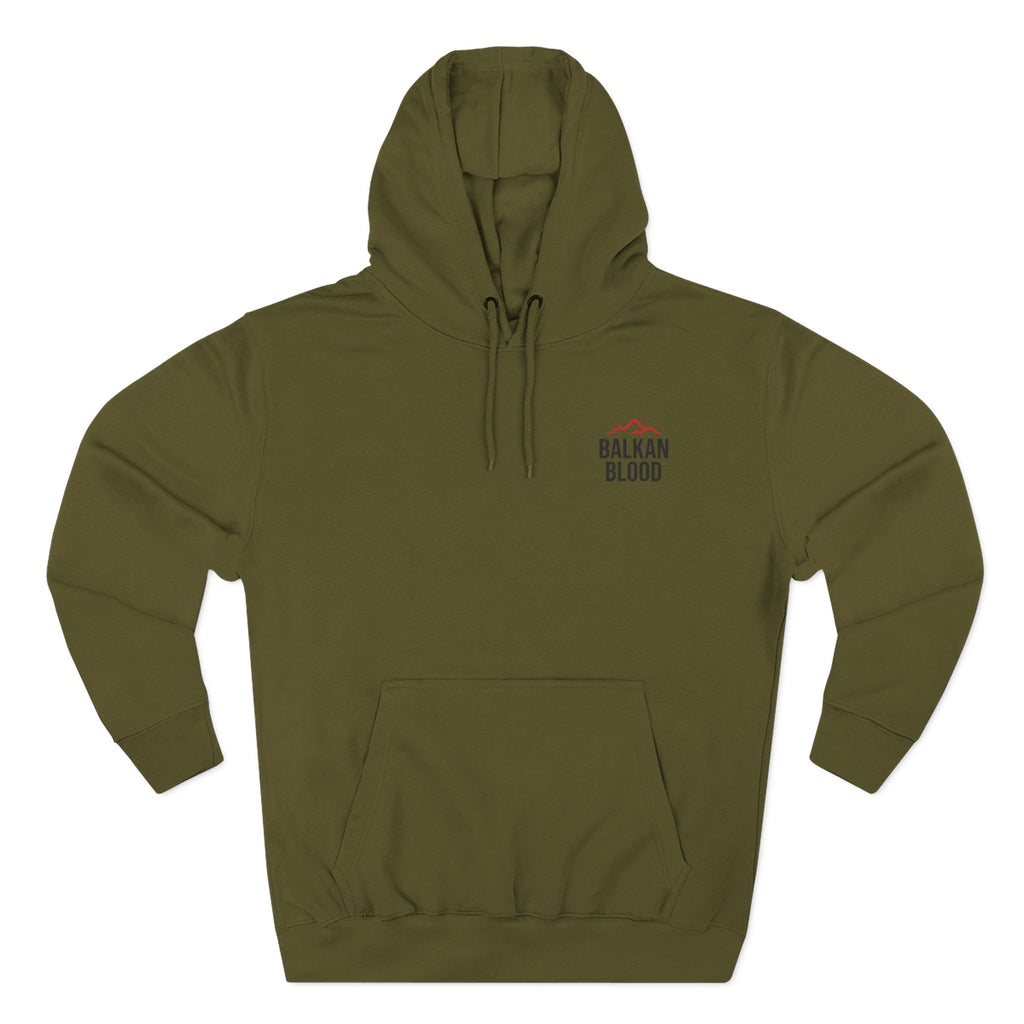 Balkan Blood Hoodie - Cozy Fleece Sweatshirt for Outdoor Adventures, Gifts for Nature Lovers, Hiking, Travel, Casual Wear