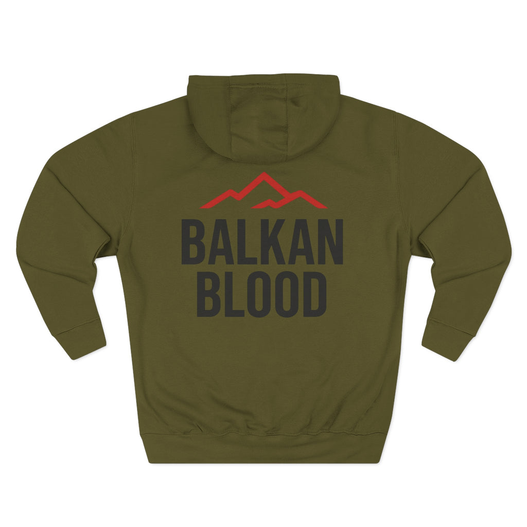 Balkan Blood Hoodie - Cozy Fleece Sweatshirt for Outdoor Adventures, Gifts for Nature Lovers, Hiking, Travel, Casual Wear