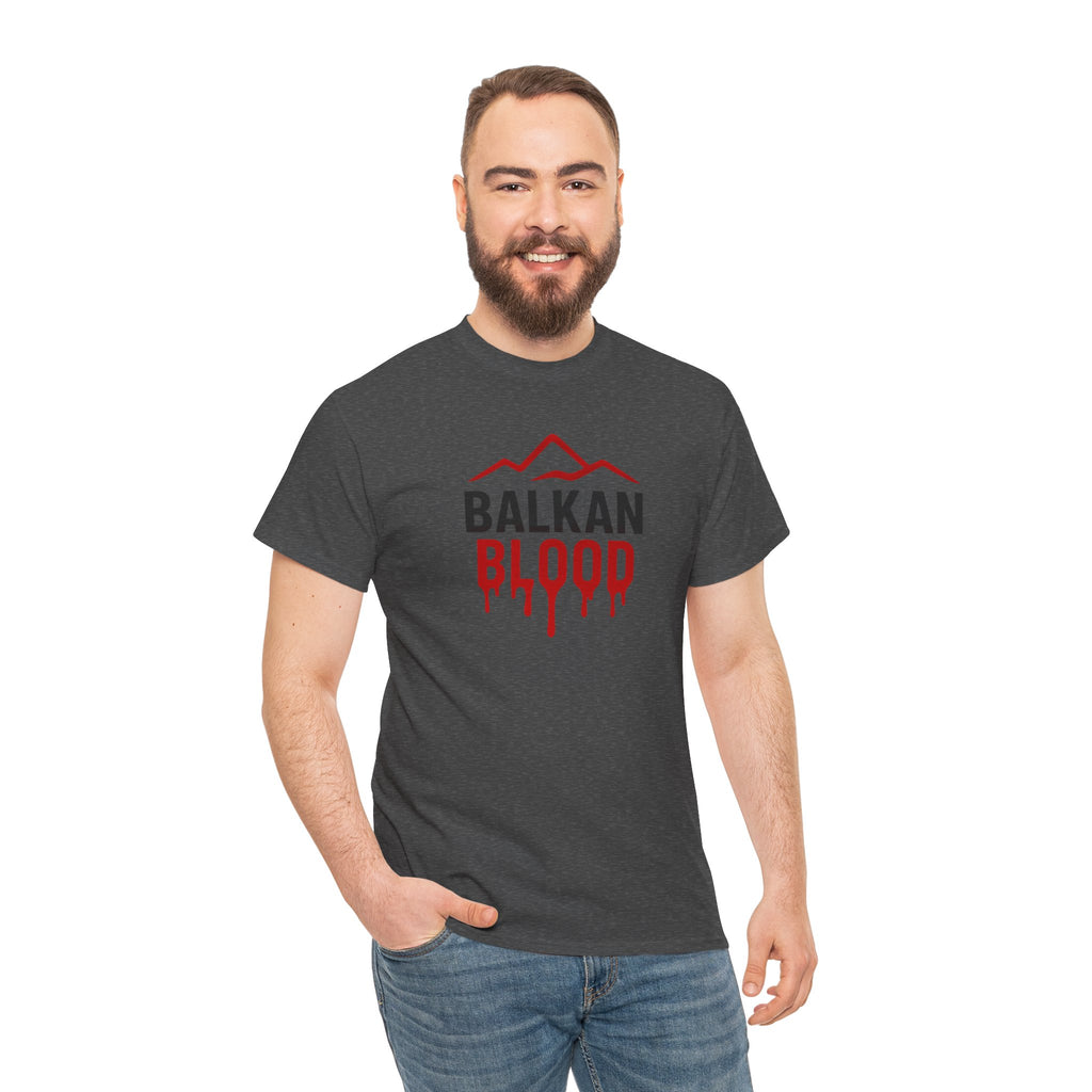Balkan Blood T-Shirt — Heritage Graphic Tee with Multilingual “Blood” Back Print
