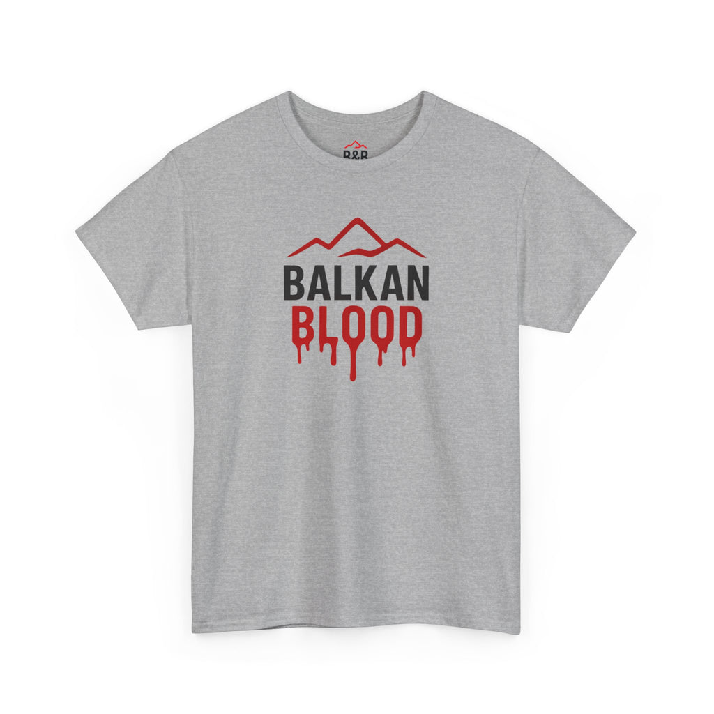 Balkan Blood T-Shirt — Heritage Graphic Tee with Multilingual “Blood” Back Print